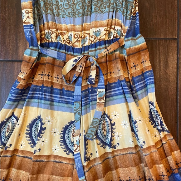 VINTAGE 1990’s PAISLEY PATTERN SKY BLUE ROMPER BY I.C.I. - Picture 8 of 13